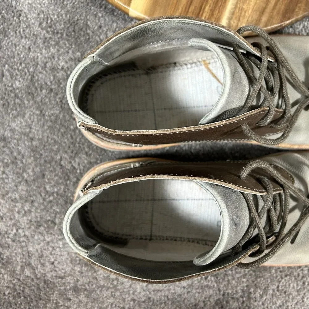 OluKai Kalia Puki Men's Sz 10.5 Gray Brown Leather Chukka Boots No Insoles Used